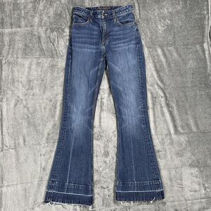 Kimes Ranch Jennifer Jeans Womens 2 Blue Denim Flared Embroidered Fringe